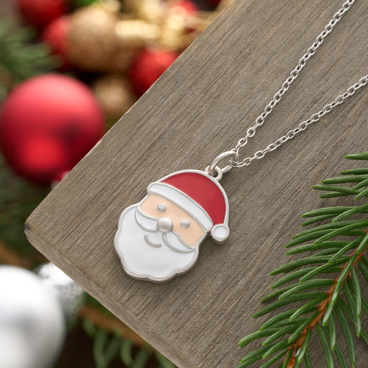 Enamel Santa Claus Necklace