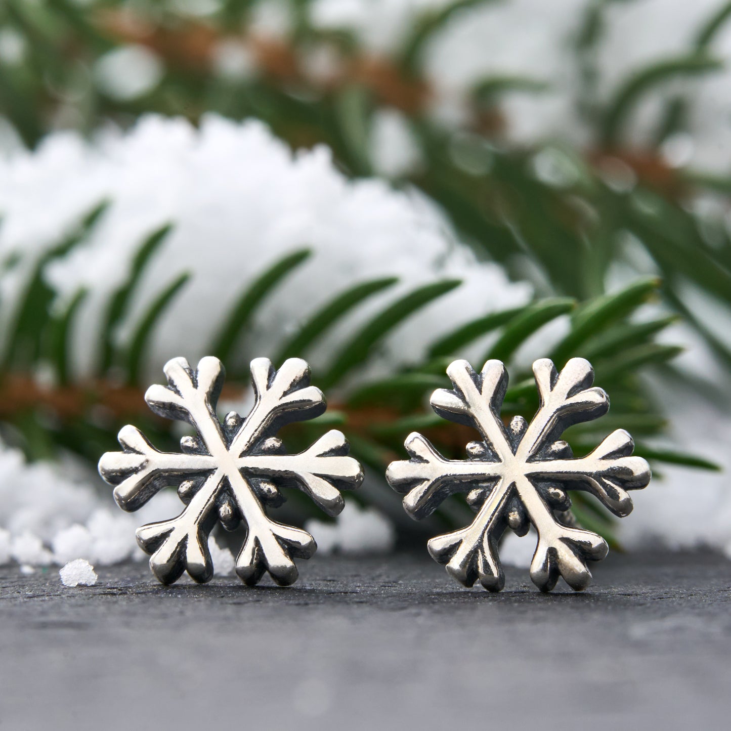 Sterling Sterling Frosty Snowflake Studs
