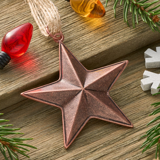Vintage Copper Barn Star Ornament