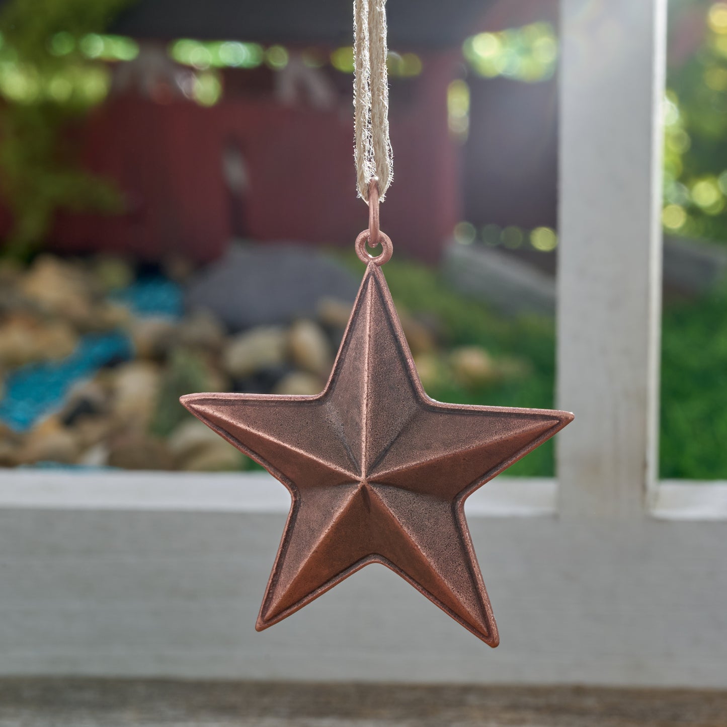 Vintage Copper Barn Star Ornament