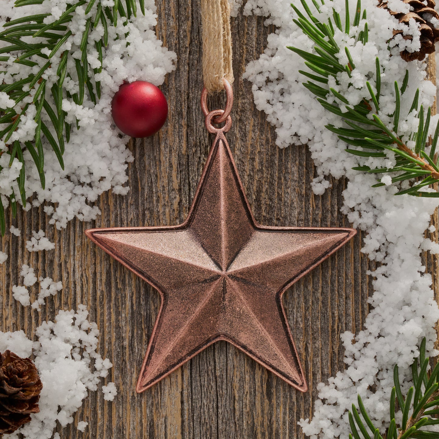 Vintage Copper Barn Star Ornament