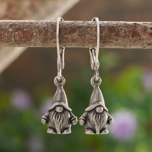 Vintage Dainty 3D Garden Gnome Earrings
