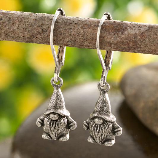 Vintage Dainty 3D Garden Gnome Earrings