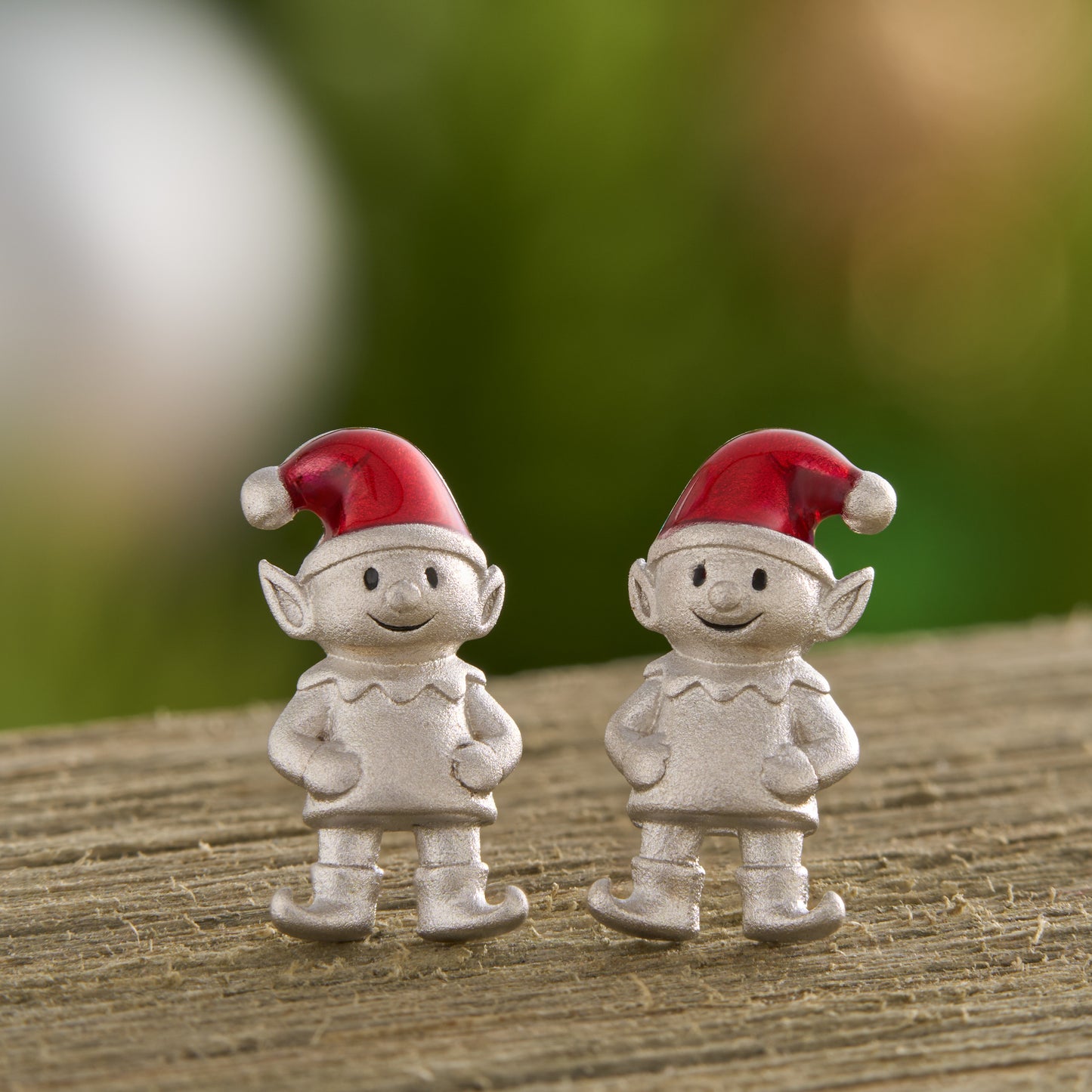 Sterling Silver Dainty Red Hat Elf Studs
