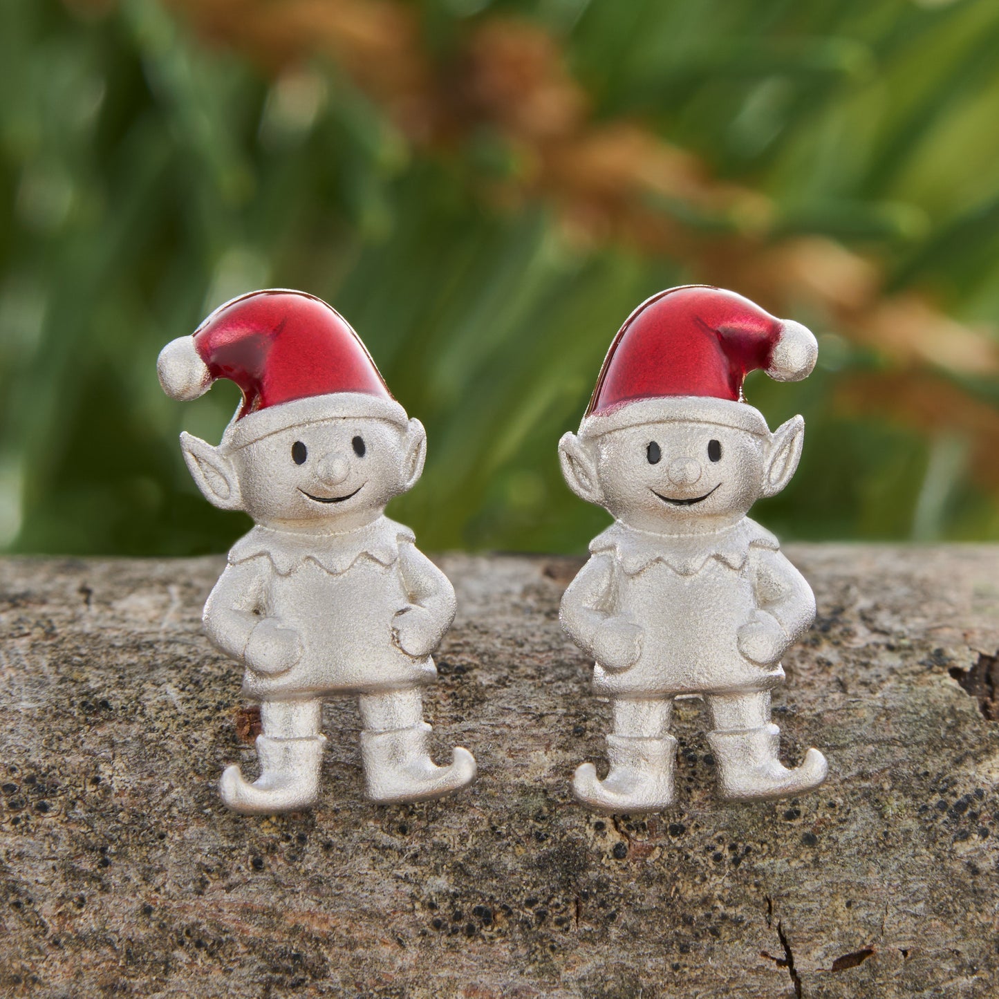 Sterling Silver Dainty Red Hat Elf Studs