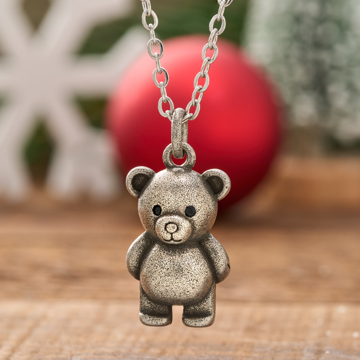 Vintage Teddy Bear with a Rose Necklace