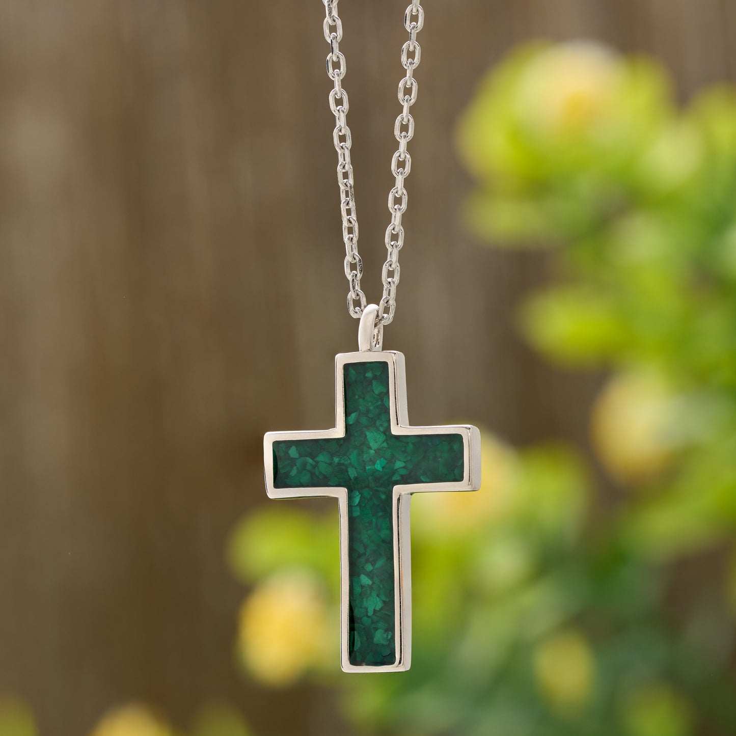 Malachite Cross Necklace