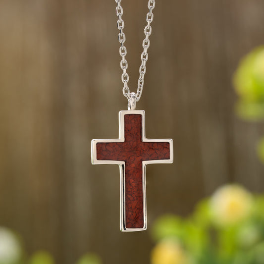 Jasper Cross Necklace