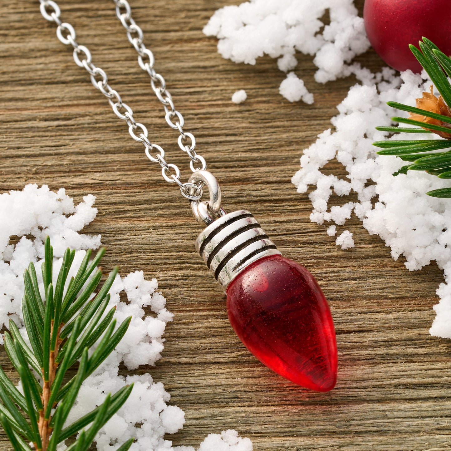 Red Christmas Light Necklace