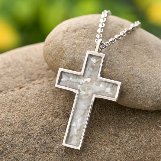 Mother of Pearl Cross Necklace