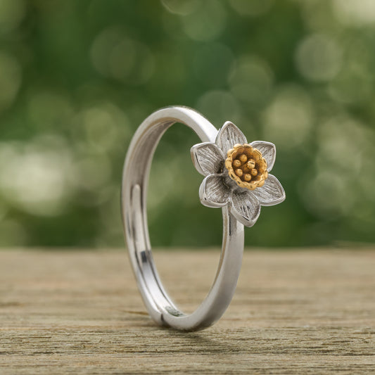 Sterling Silver Daffodil Ring