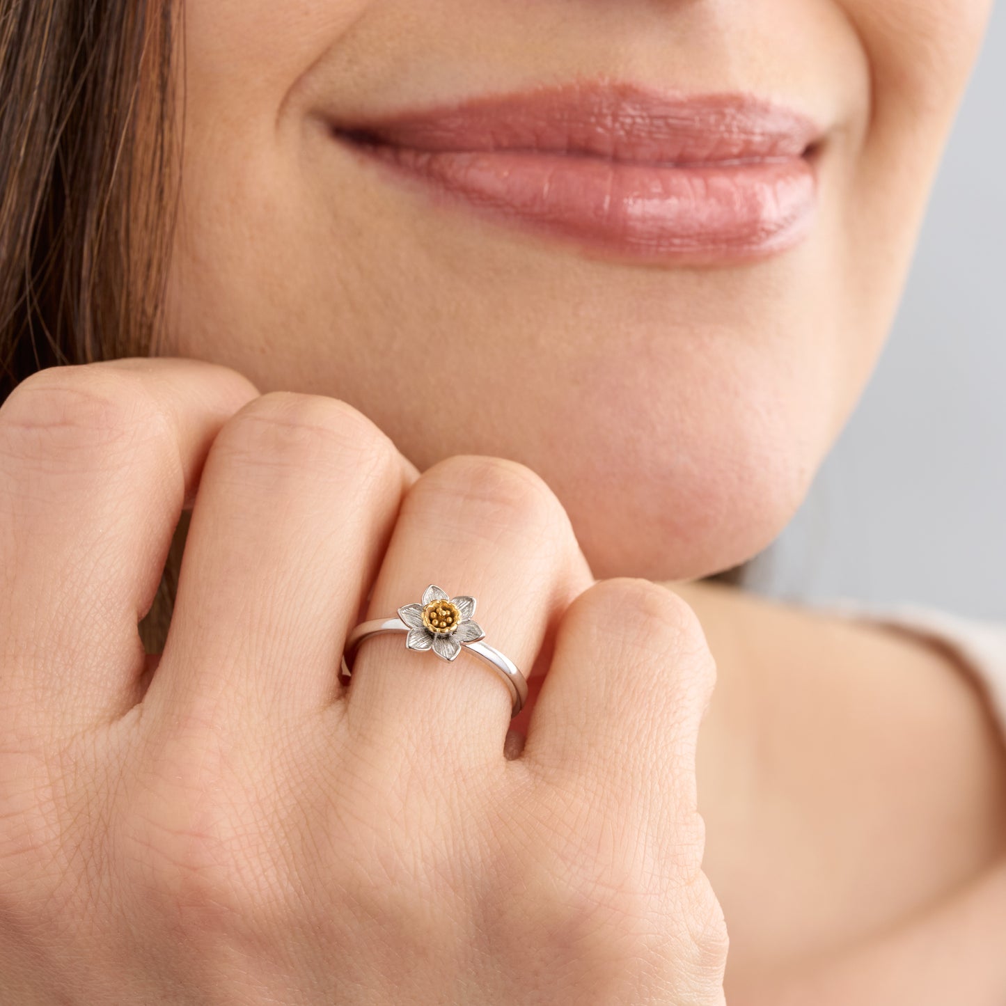 Sterling Silver Daffodil Ring