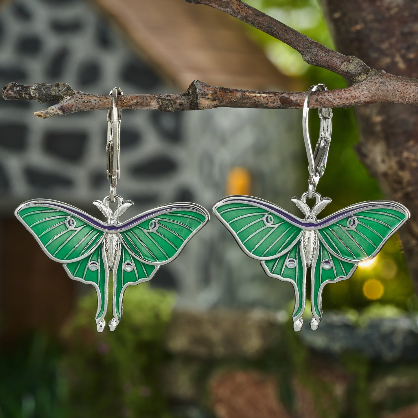 Leverback Luna Moth Earrings
