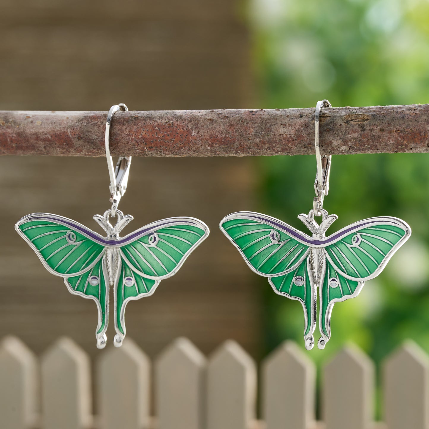 Leverback Luna Moth Earrings