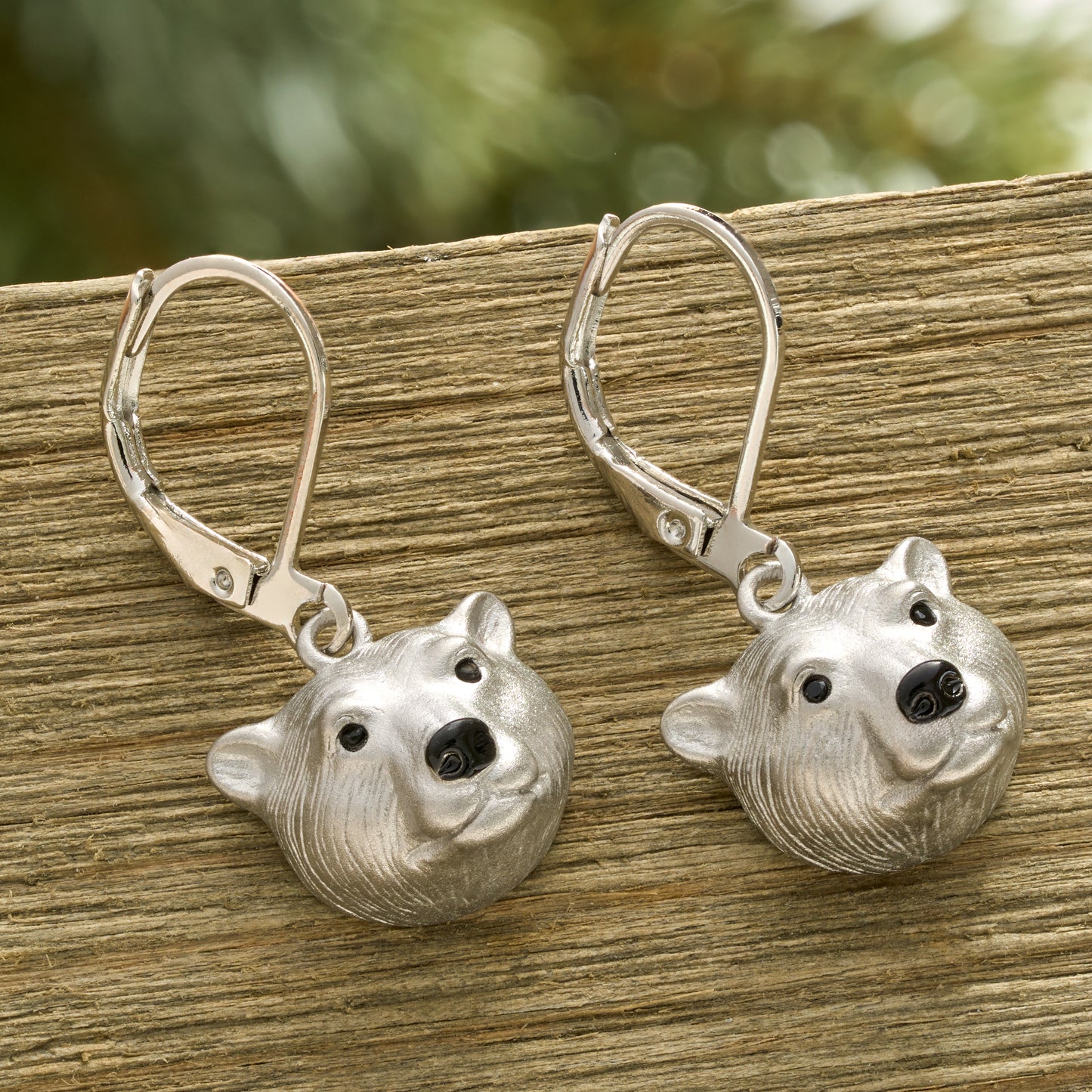 Leverback 3D Sculptural Polar Bear Earrings