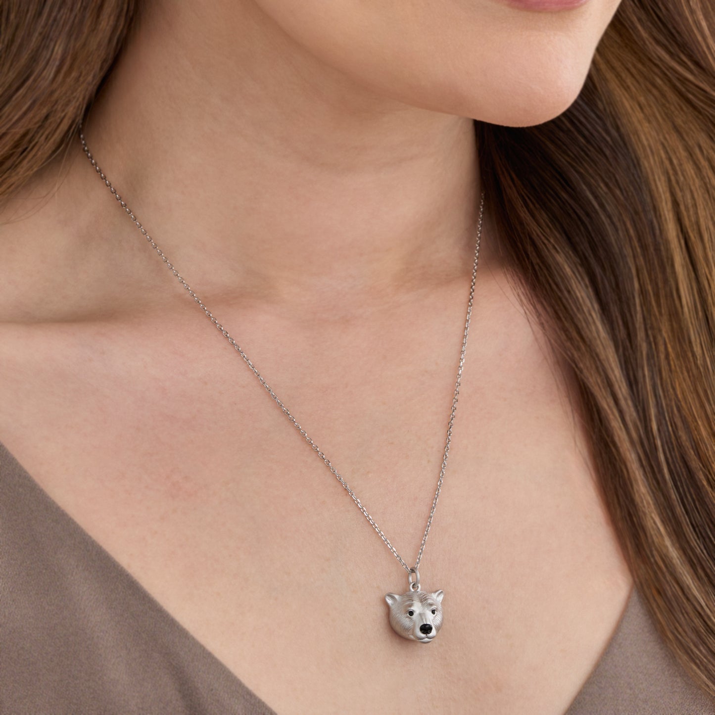 3D Sculptural Polar Bear Necklace