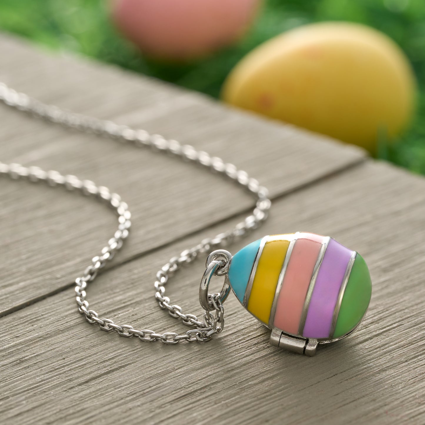 Colorful Enamel Dainty Easter Egg Necklace