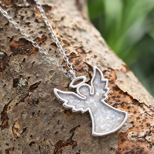 Mother of Pearl Angel Necklace