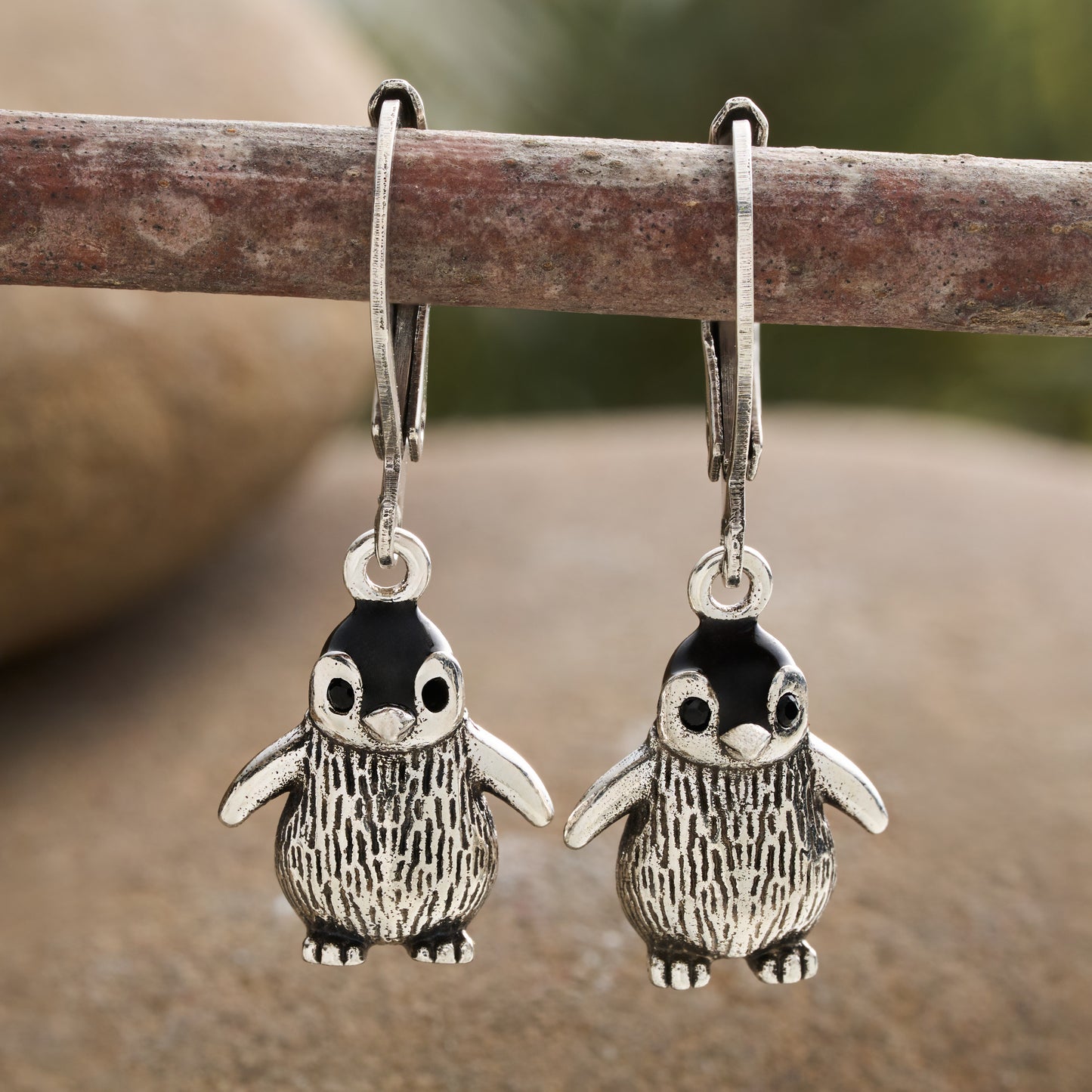 Leverback 3D Baby Penguin Earrings