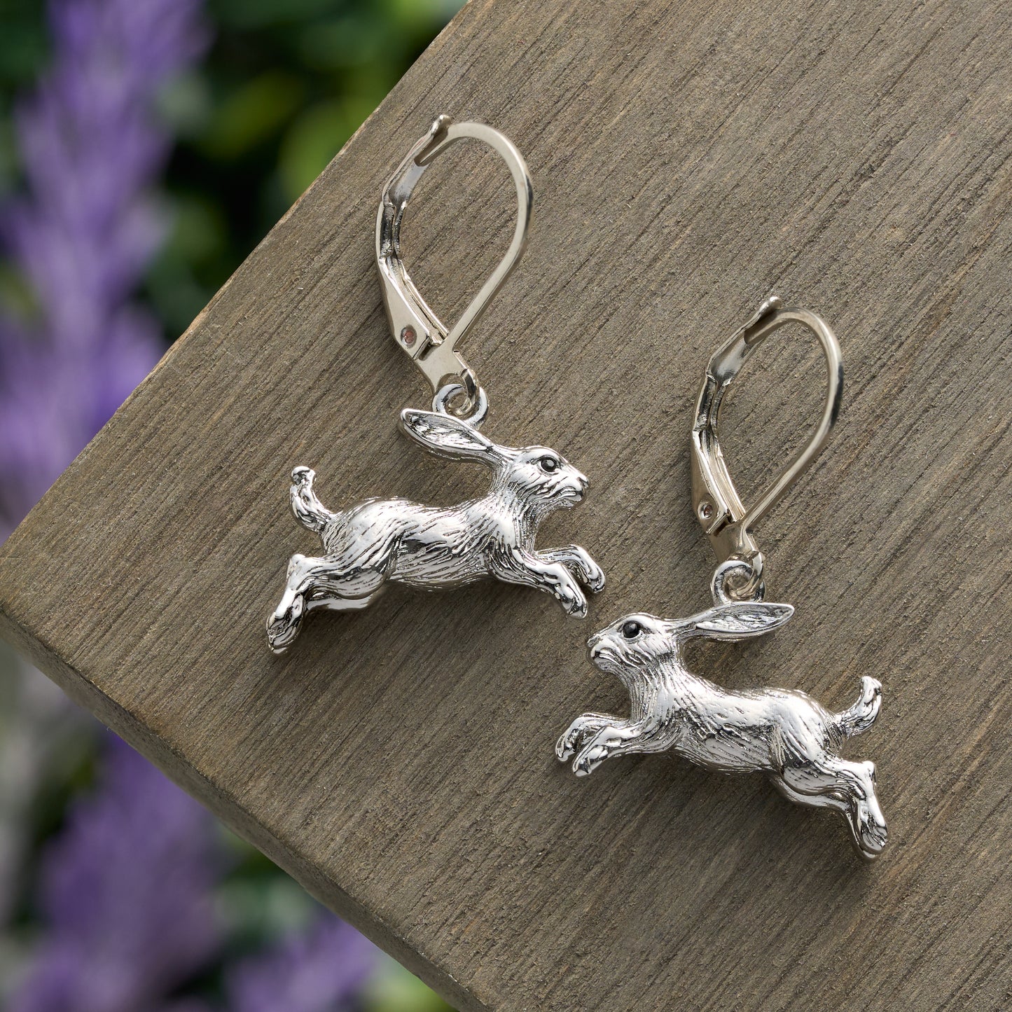 Jumping Hare Leverback Earrings