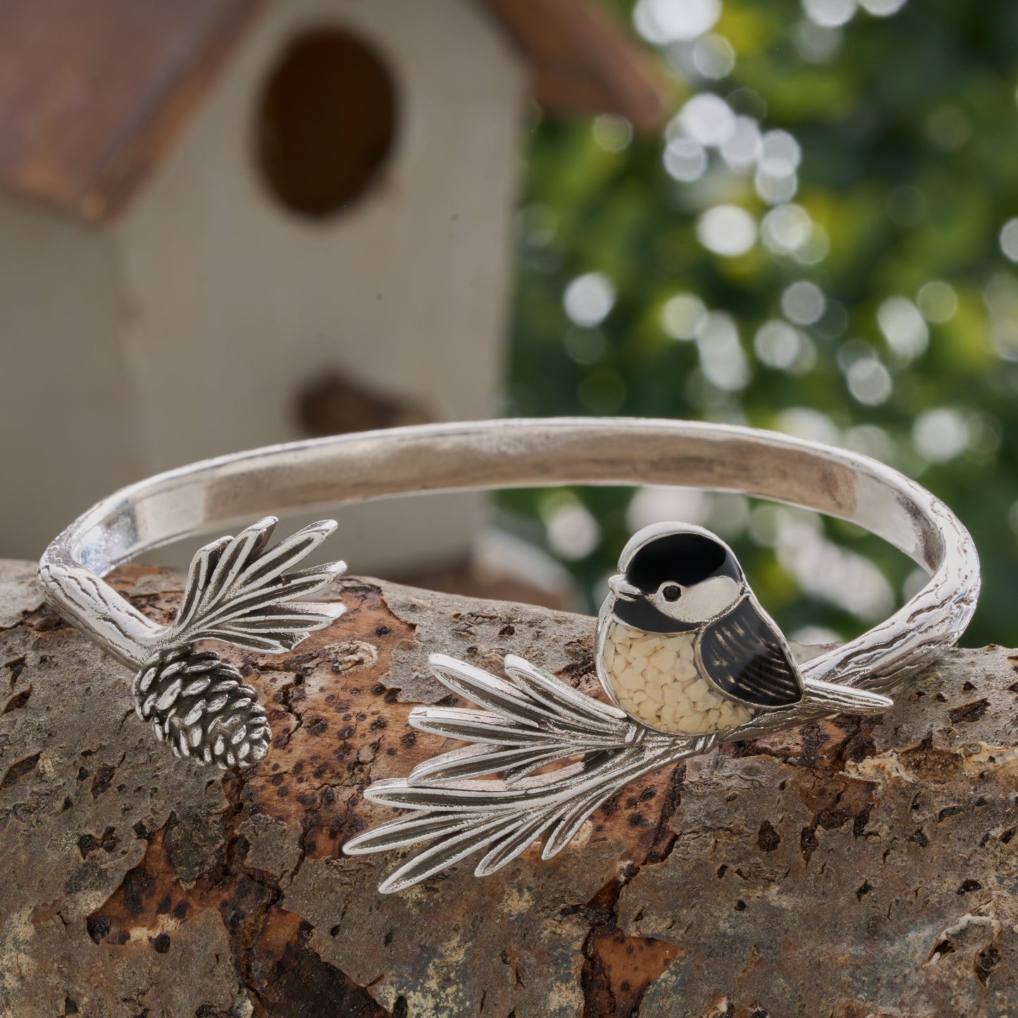Pine Branch Chickadee Bracelet