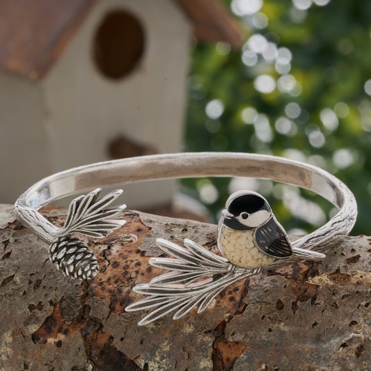 Pine Branch Chickadee Bracelet