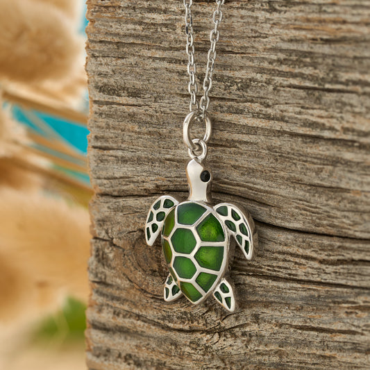 Olive Sea Turtle Necklace