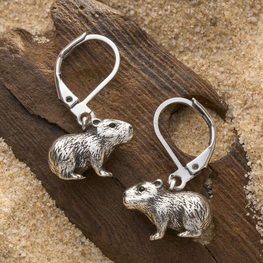 Vintage Capybara Leverback Earrings