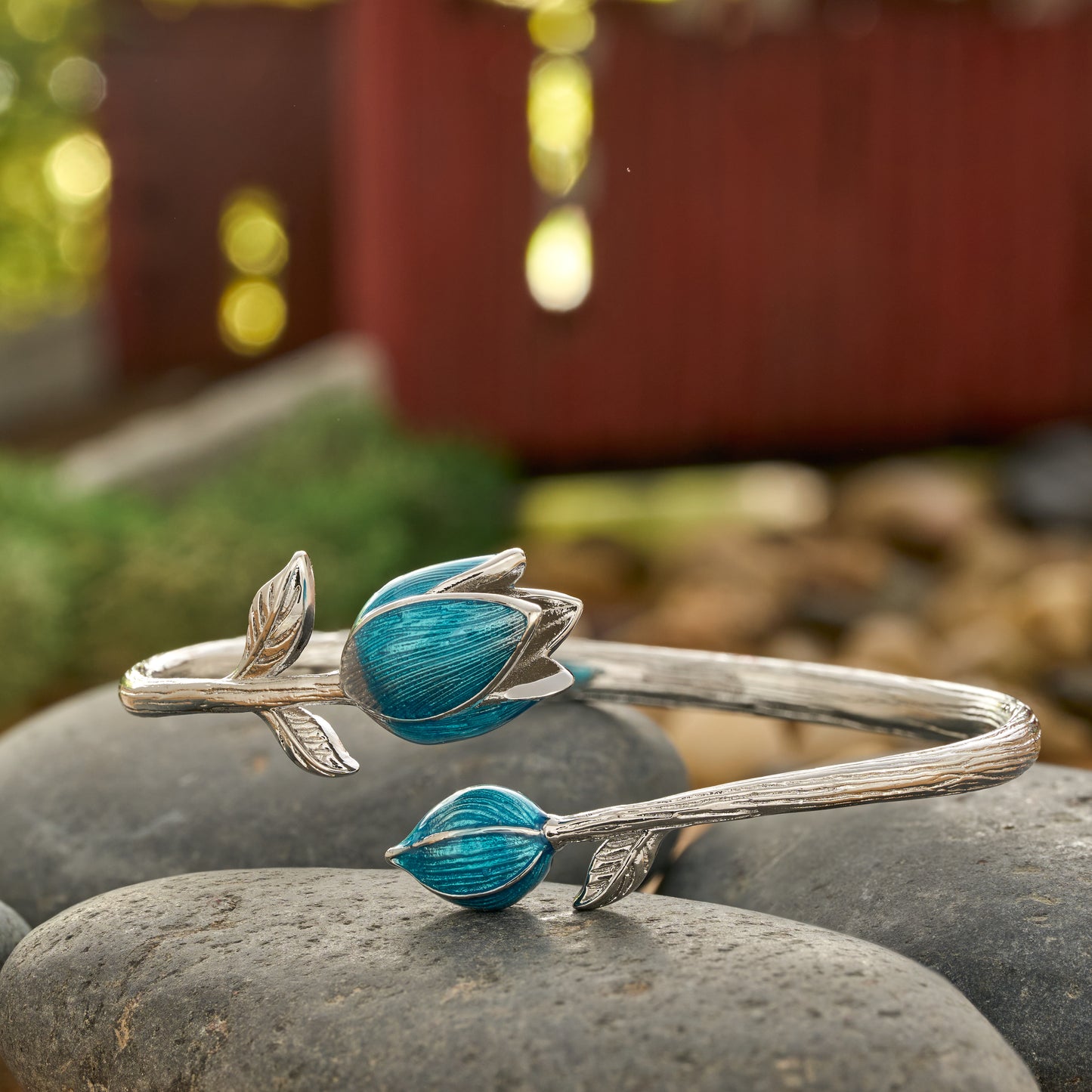 Hand-Painted Mythical Blue Tulip Bracelet