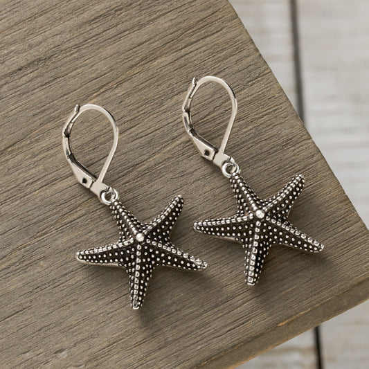 Vintage Starfish Leverback Earrings