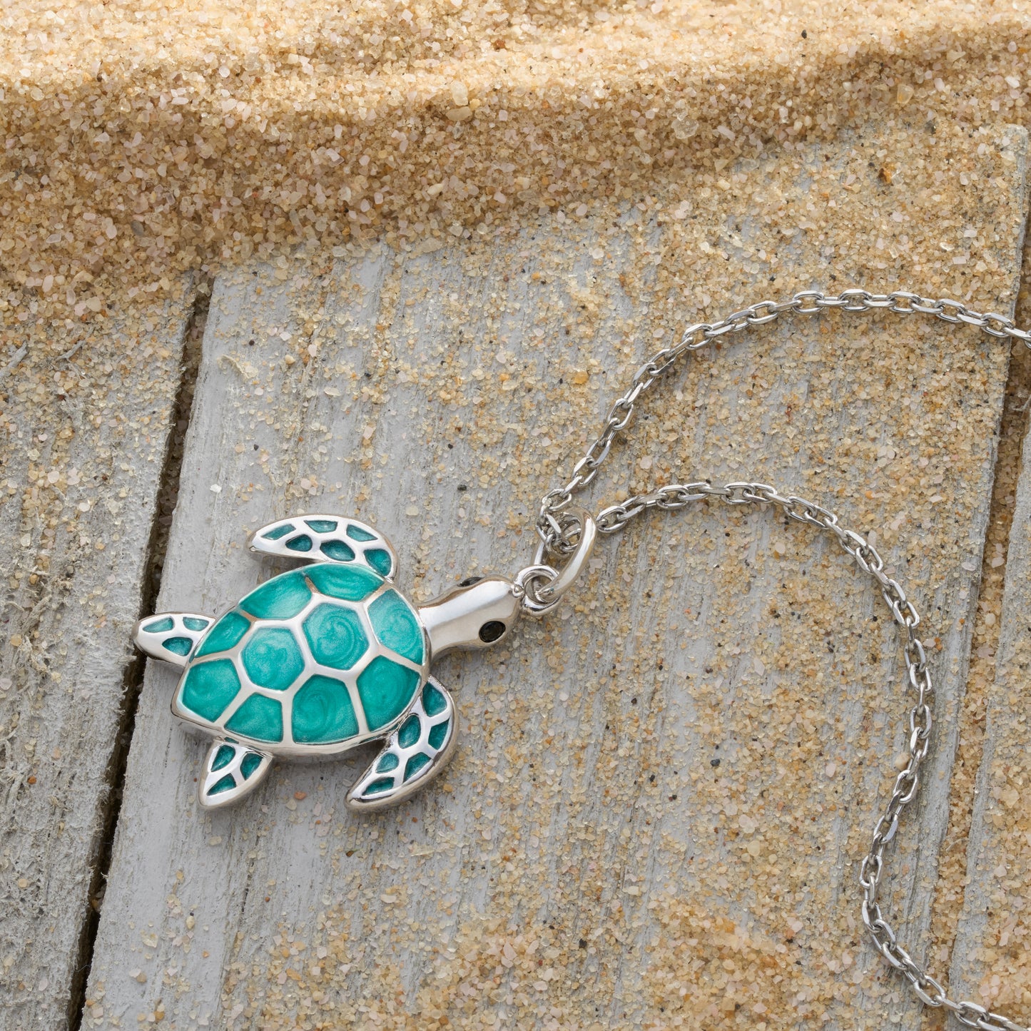 Teal Sea Turtle Necklace