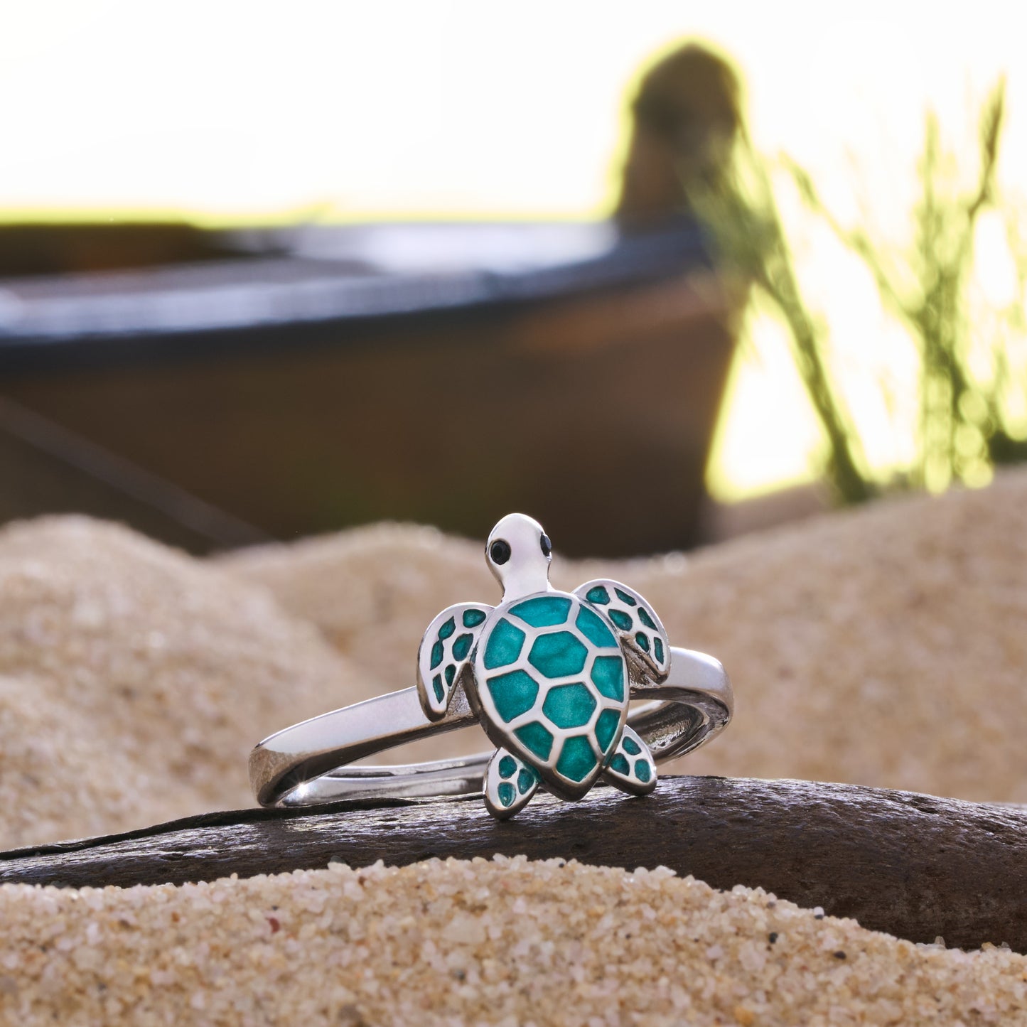 Teal Sea Turtle Ring
