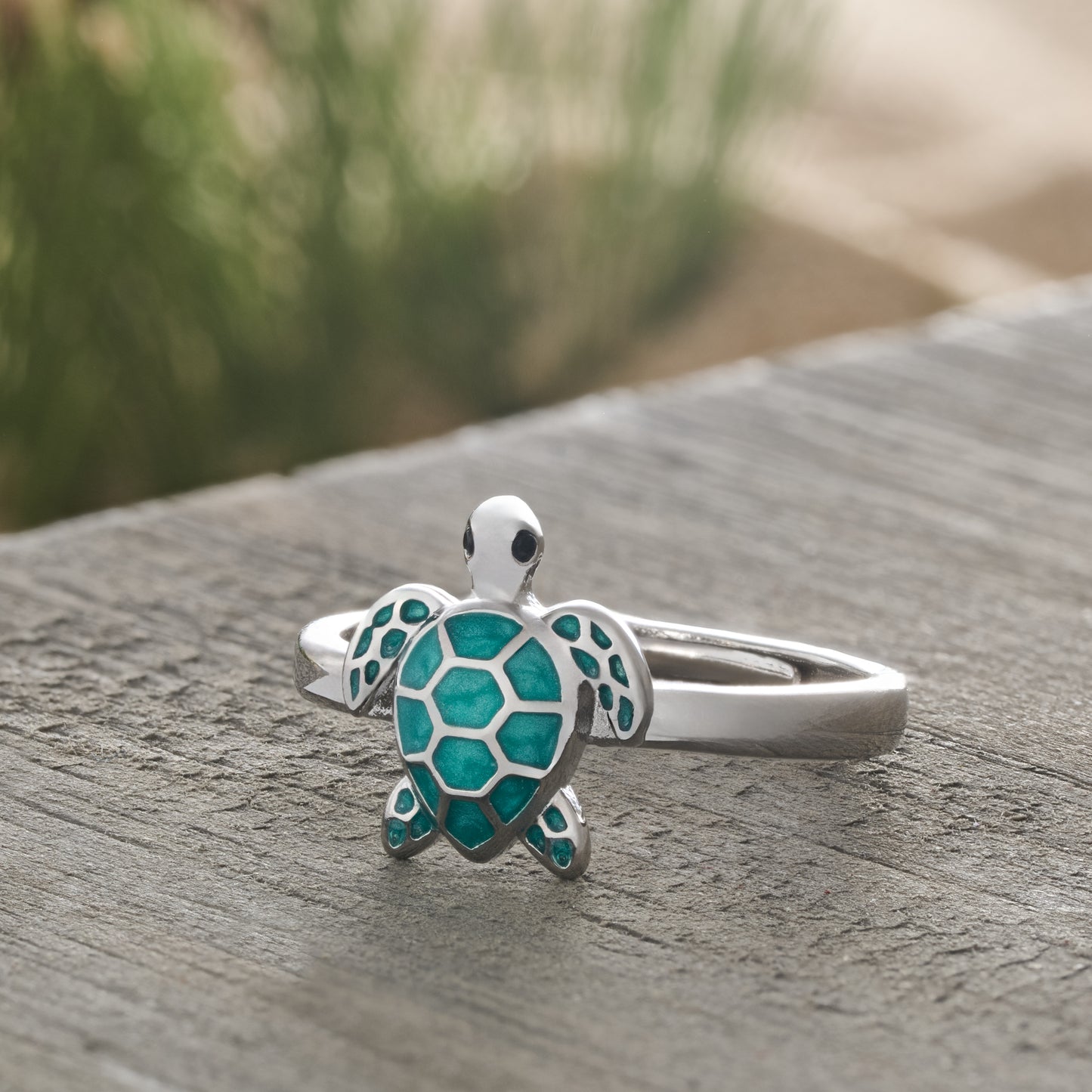 Teal Sea Turtle Ring
