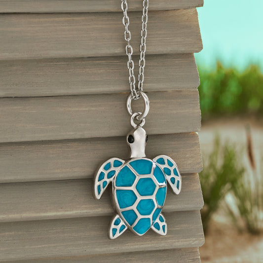 Ocean Blue Sea Turtle Necklace