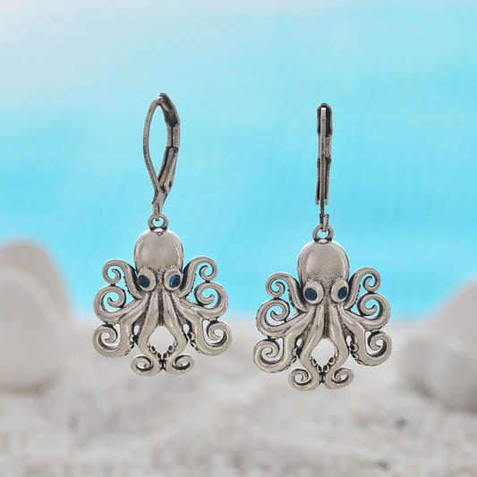 Vintage Octopus Leverback Earrings