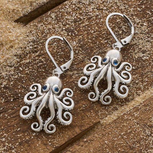Vintage Octopus Leverback Earrings