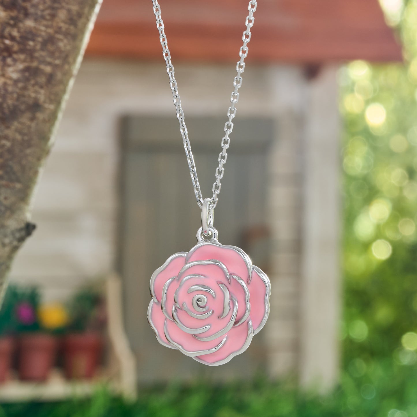 Hand-Painted Pink Rose Gift Set