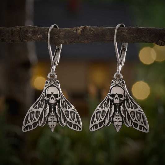 Death's-head Hawkmoth Leverback Earrings