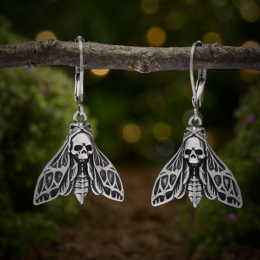 Death's-head Hawkmoth Leverback Earrings