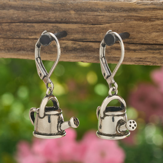 Vintage Watering Can Leverback Earrings