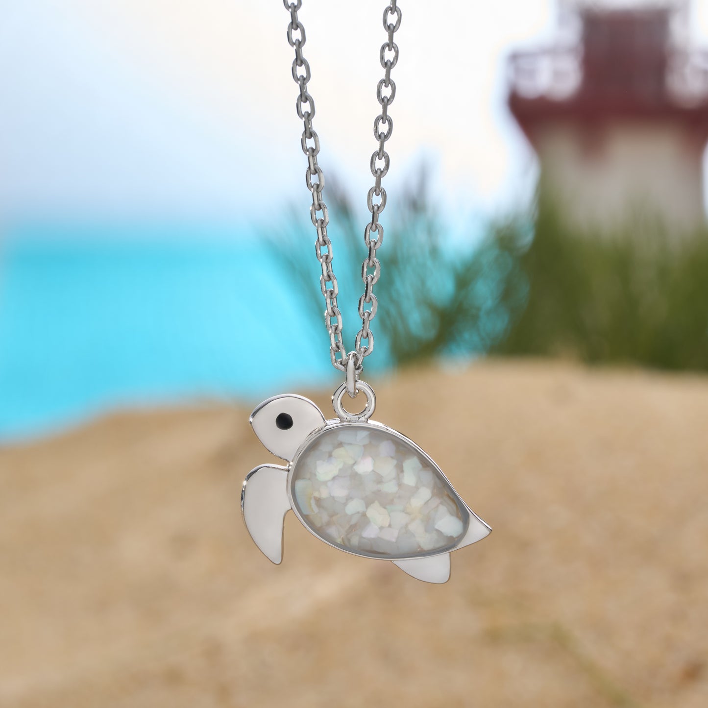 Mother of Pearl Sea Turtle Necklace