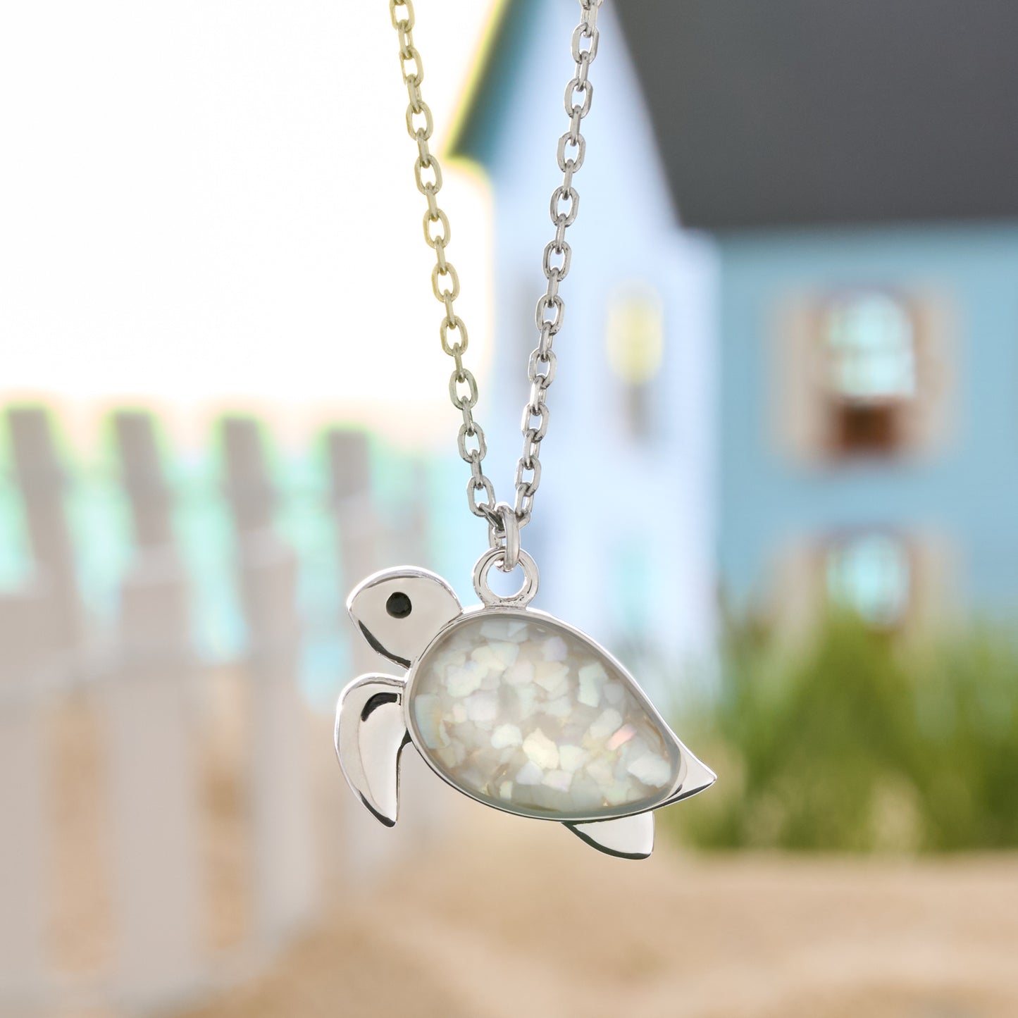 Mother of Pearl Sea Turtle Necklace