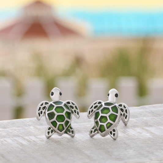 Olive Sea Turtle Studs