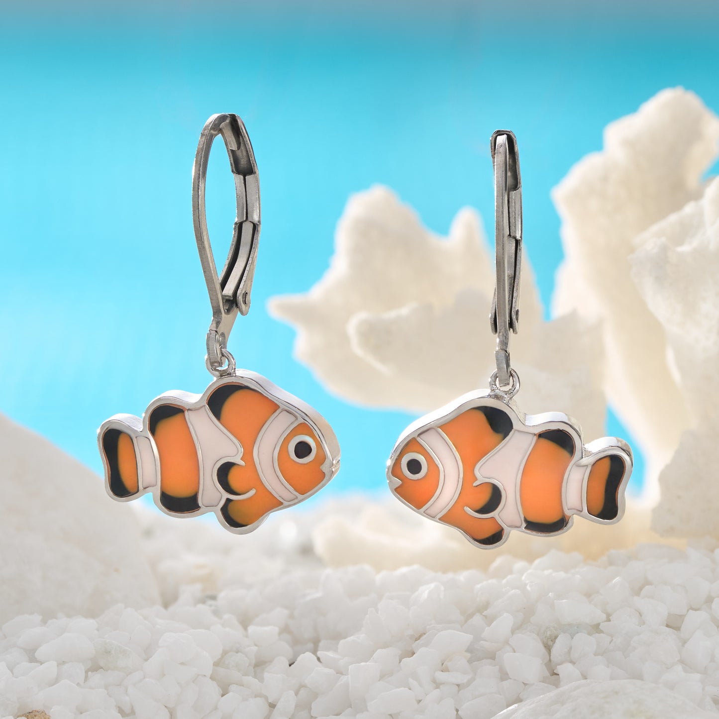 Clownfish Leverback Earrings