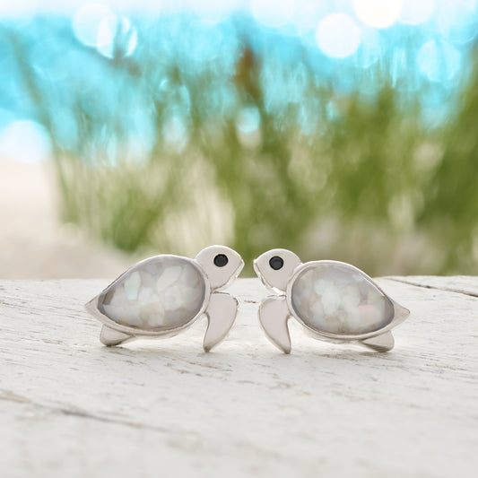 Mother of Pearl Sea Turtle Studs