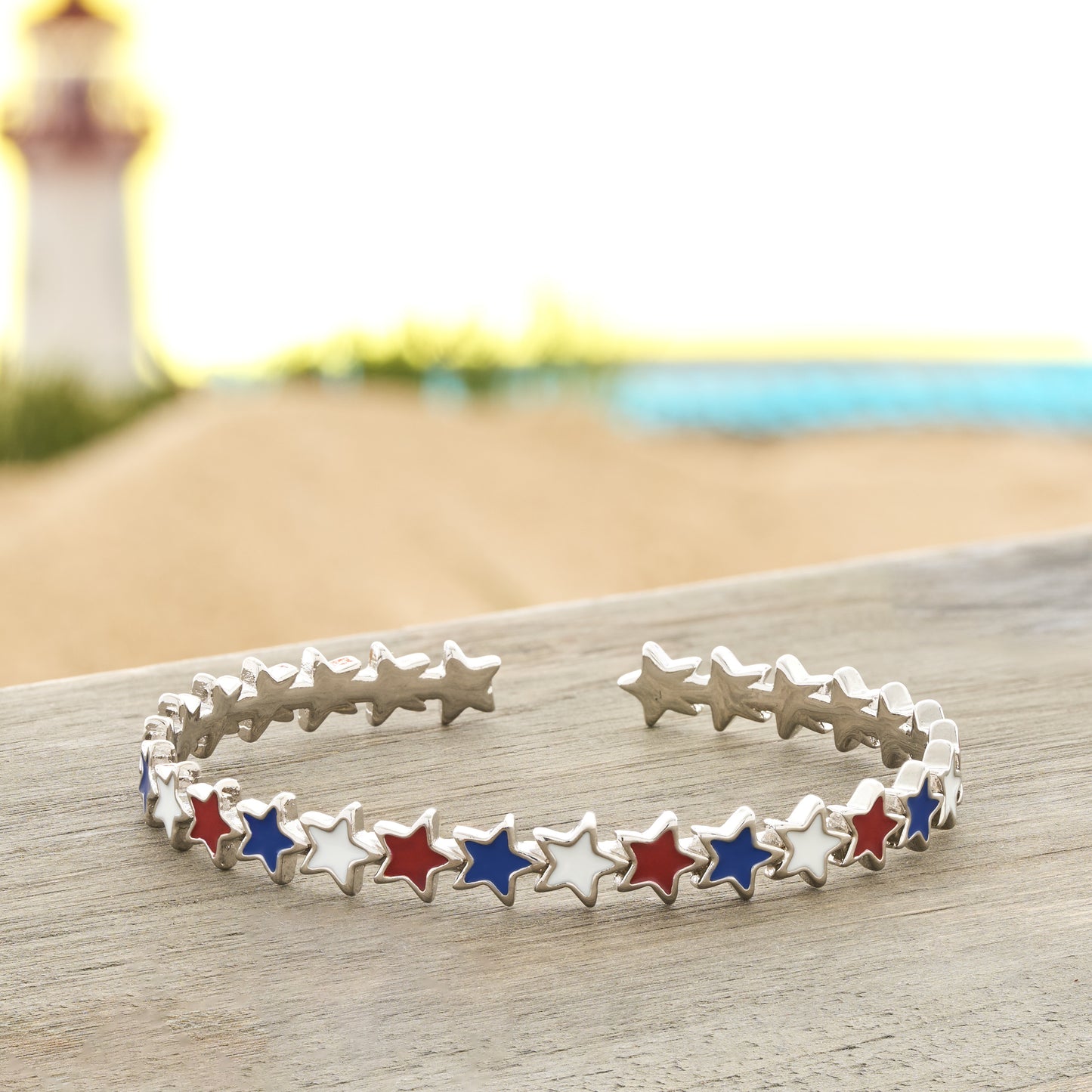 Red White Blue Star Cuff Bracelet