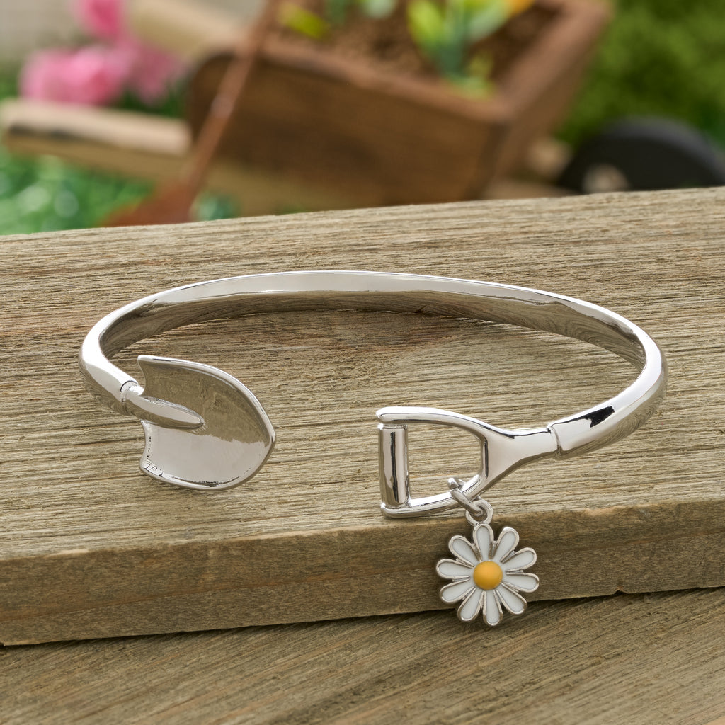 Garden Spade Daisy Cuff Bracelet