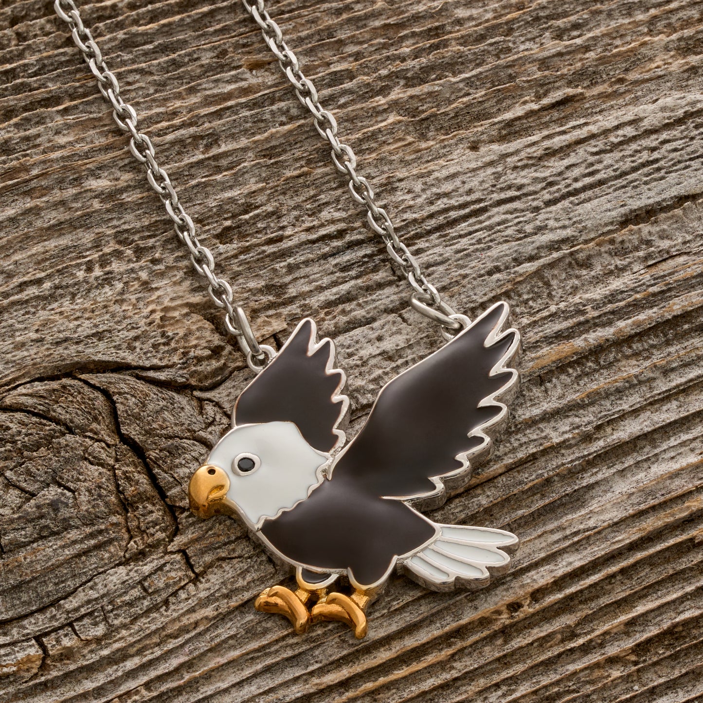 White & Brown Enamel Eagle Gift Set