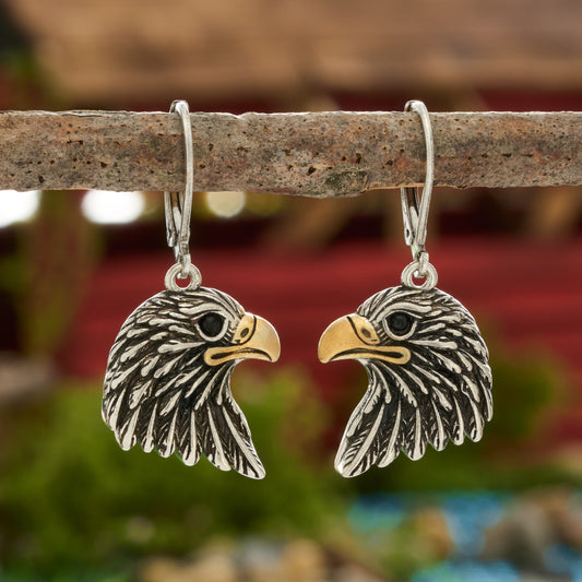Bald Eagle Leverback Earrings