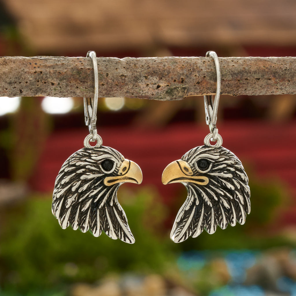 Bald Eagle Leverback Earrings
